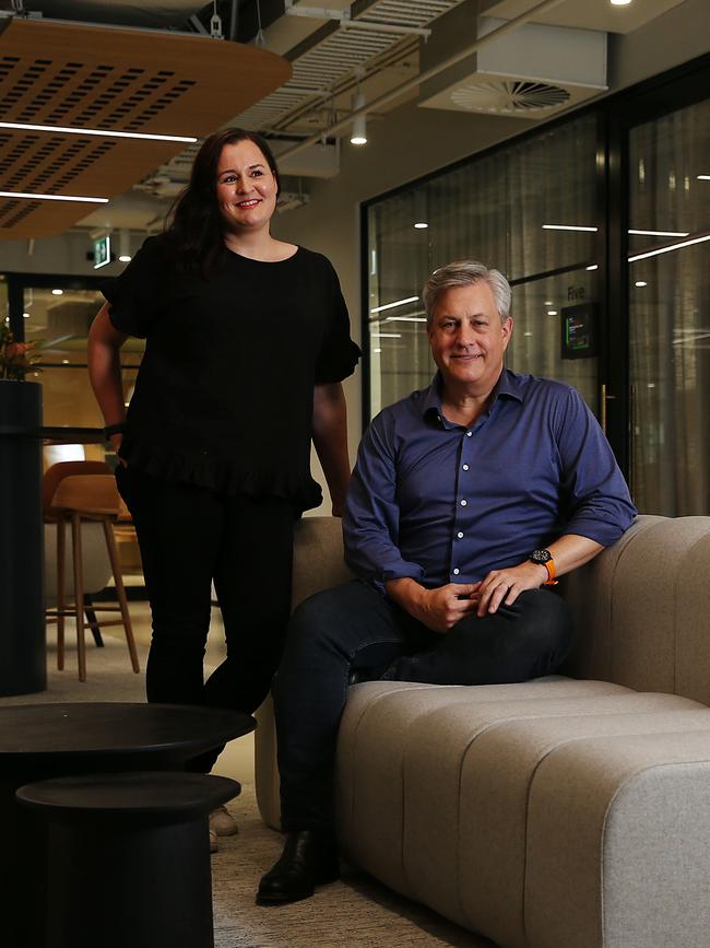 CEO Siobhan Savage and former Westpac CEO Brian Hartzer who has been appointed chairman of fast growing Australian start-up Reejig.