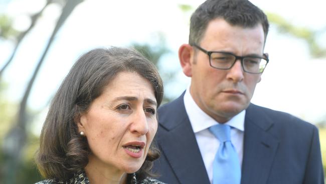 It is possible that Gladys Berejiklian is crushed by this week’s revelations while Daniel Andrews survives Victoria’s governance crisis. Picture: AAP