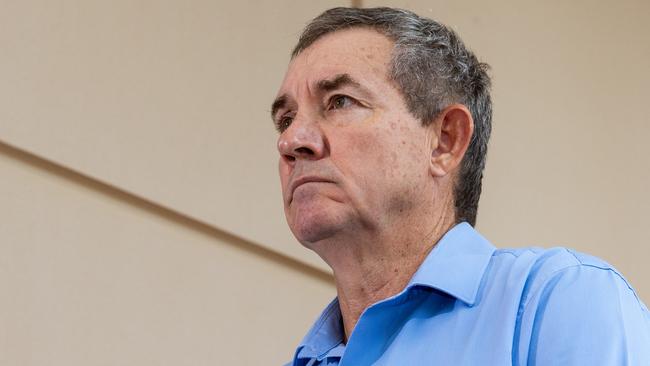 NT deputy Chief Minister Minister Gerard Maley speaking outside of NT Parliament on Thursday ahead of the vote on the Correctional Services Legislative Amendment Bill 2025. Picture: Pema Tamang Pakhrin