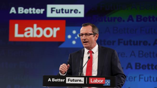 Premier Mark McGowan said the state had hit a vaccine milestone. Photo: Paul Kane / Getty Images