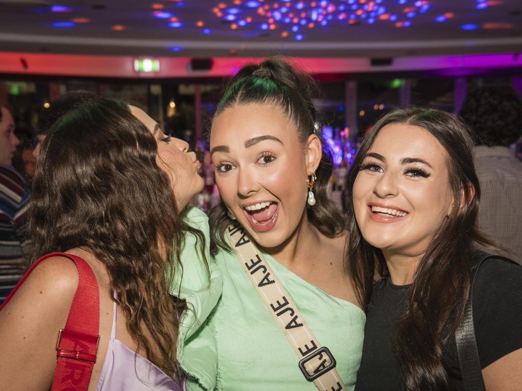 Celebrating New Year's Eve at Fitzy's are (from left) Liz Reis, Hannah Perry and Kaitlyn Wilkie, Sunday, December 31, 2023. Picture: Kevin Farmer