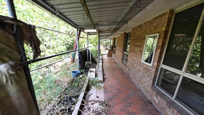 Part of the dilapidated house in Everton Park that Vivian Lobo registered with the AEC. Lyndon Mechielsen/The Australian