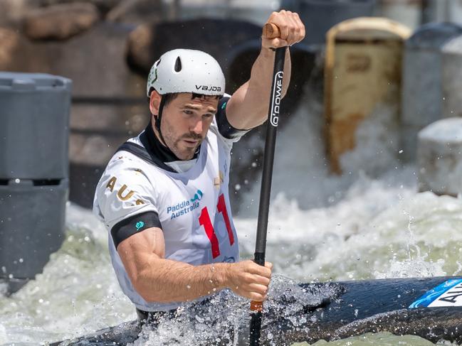 Paddler Brodie Crawford at the Oceania champs. Picture: JGB Images