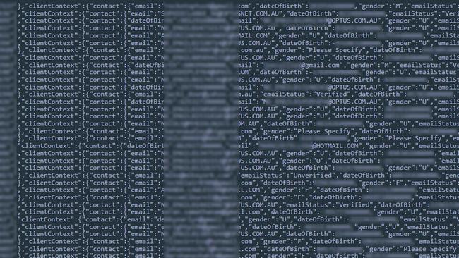 Screen grab of the personal data of Optus customers released publicly on Tuesday.