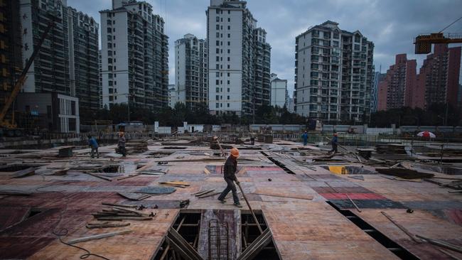 A residential construction site in Shanghai during the nation’s building boom. Picture: AFP