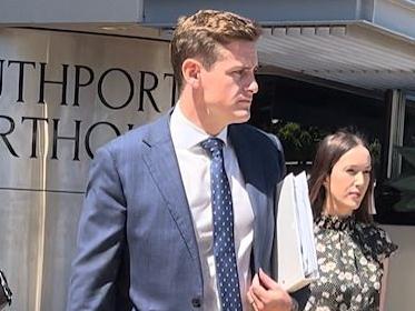 Amelia Elizabeth Scott (right), 33, leaves Southport Magistrates Court with her lawyer Jonathan Nyst. Picture: Emily Walker