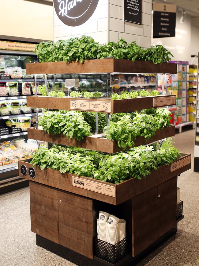 The store’s living herb garden. Picture: Getty