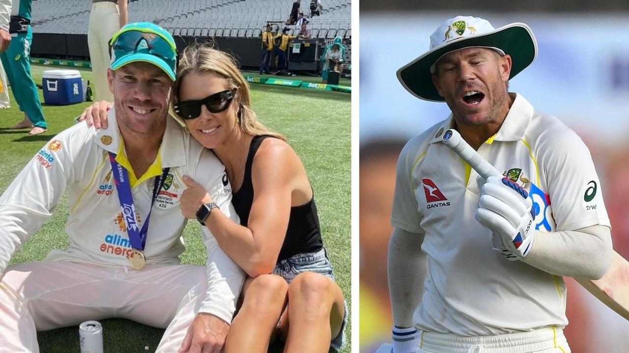 Candice Warner has gone in to bat for her husband. Photo: Instagram and AFP