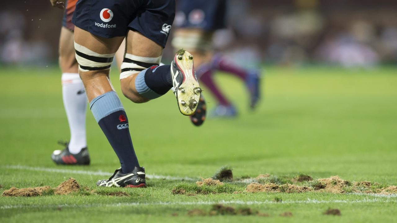 A Super Rugby game has left the SCG surface in tatters as the winter sports seasons get underway. (AAP Image/Craig Golding)