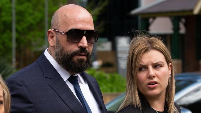 Charlie Barakat and his wife at Parramatta Local Court in October 2022.