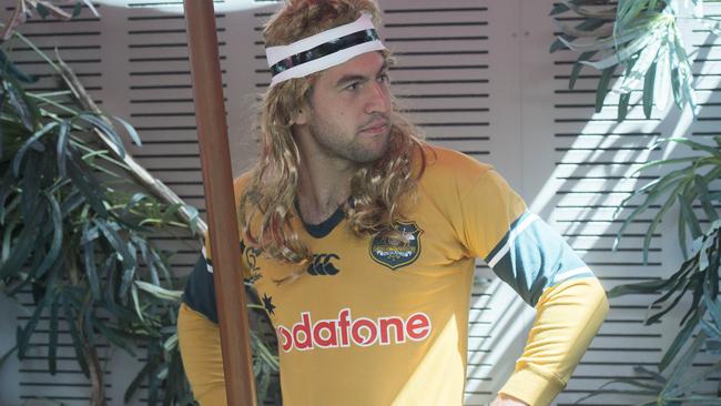 Jack Graham channelling former Wallaby Nick “Honey Badger” Cummins. Picture: Jason Edwards