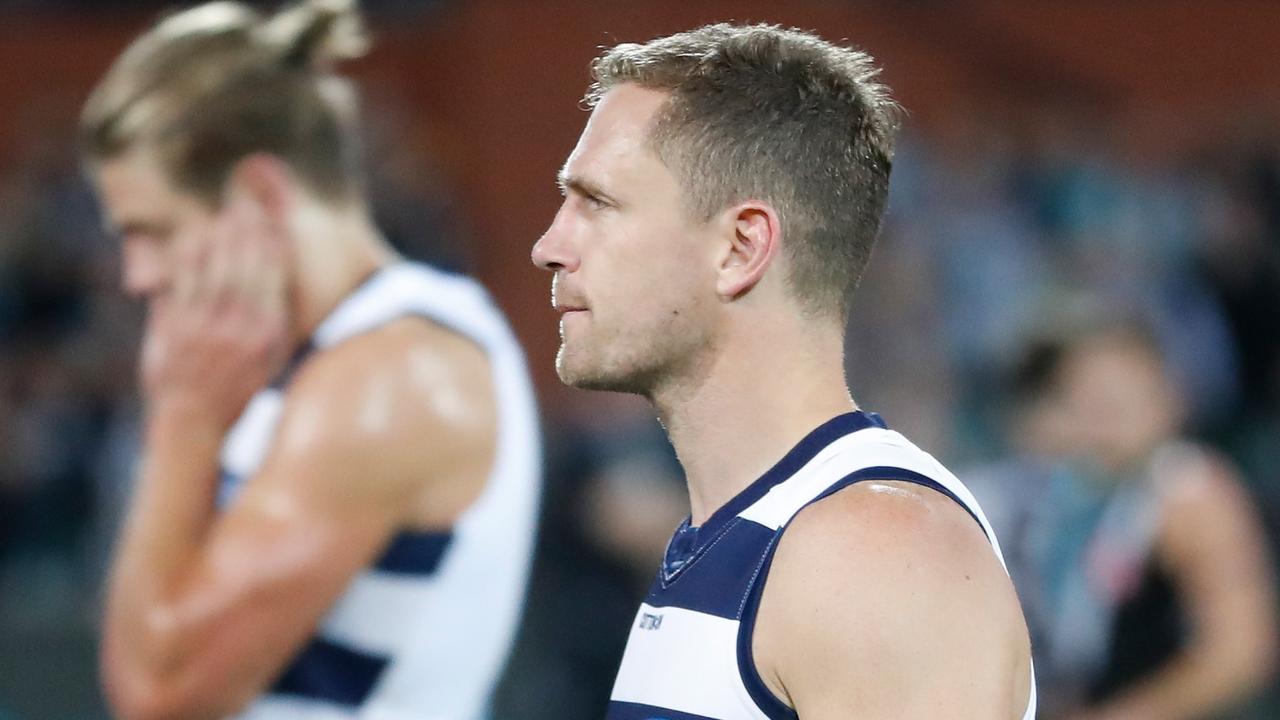 Joel Selwood’s Geelong Cats take on Collingwood at the Gabba. Picture: Michael Willson