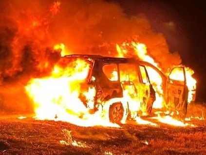 Locals in NSW regional towns are calling for more action on crime after an increase of stolen and damaged cars, home invasions and car fires. Picture: FRNSW Gunnedah Facebook page