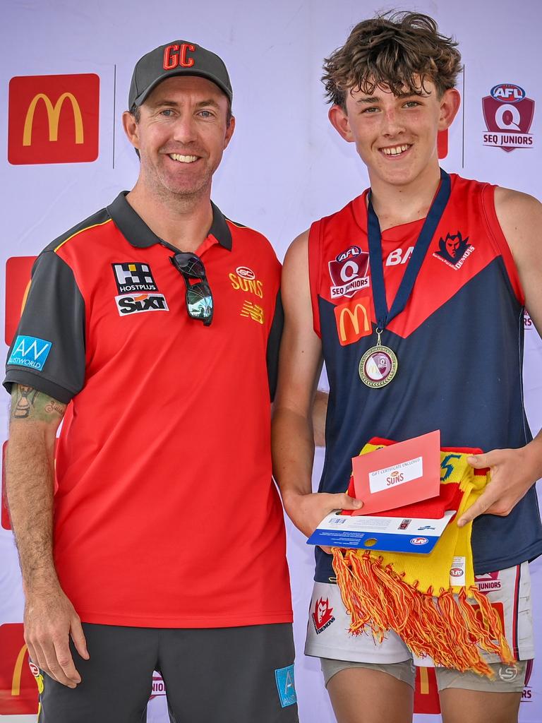 Archie Atkinson of Surfers Paradise Demons won the best on ground for the Under 13 Mixed Div 2 grand final for SEQJ Gold Coast Northern Rivers: Picture: Supplied