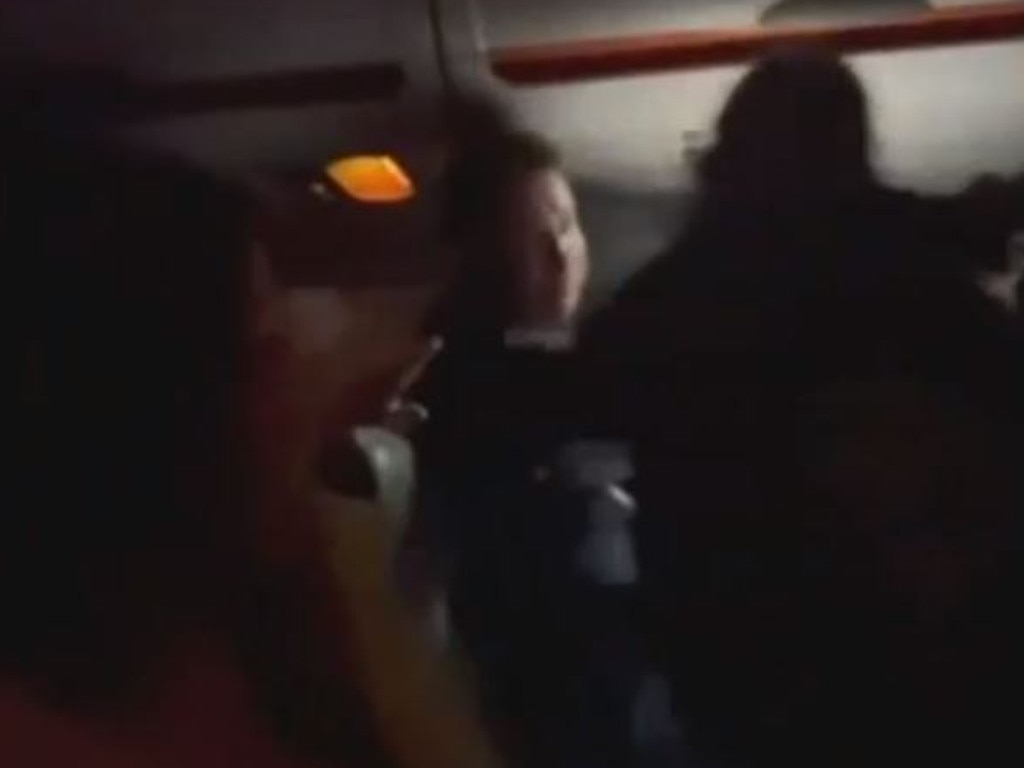 A wild brawl broke out on the Jetstar flight. Picture: Nine