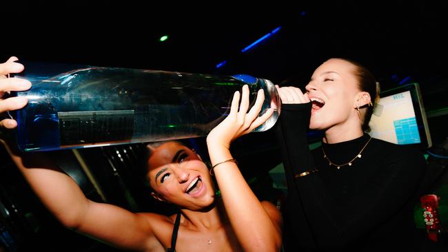 Chloe Shannon and Alisha Lorenzo at Lost Kingdom Nightclub this weekend. Photo: Jayden Guarnaccia.