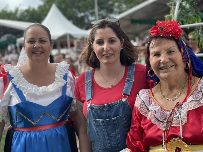 Cairns Italian Festival 2023: Michelle Borgo, Maria Giuffrida and Maria Balsamo. Picture: Bronwyn Farr