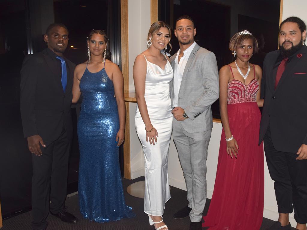 Rockhampton NAIDOC Ball 2021: Assarn Sands, Billie-Ann Comillati, Natayah Bowen, Israel Power, Karina Wruki and Adam Tabua