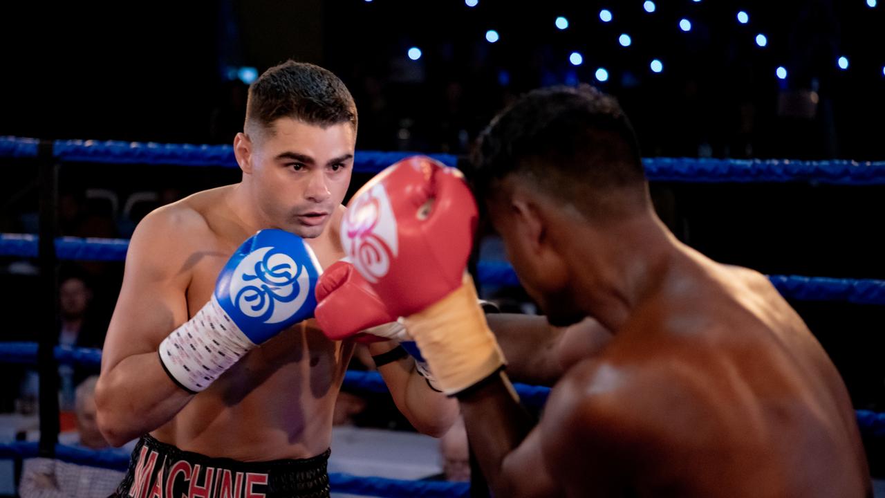 Jake Wyllie (left) scored a knockout victory at The Big Fights 29. Photo: DSL Photography