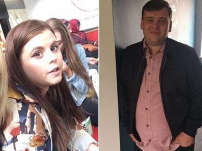 Courtney Boyle, 19 and stepdad Philip Tron, 32, are missing after the Manchester attack.  Picture:  Facebook