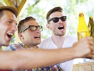 Friends drinking and chatting