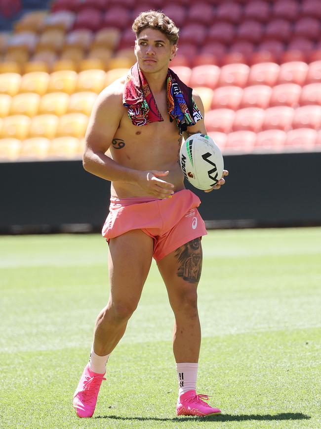 Reece Walsh, Broncos training, Suncorp Stadium, Milton. Picture: Liam Kidston