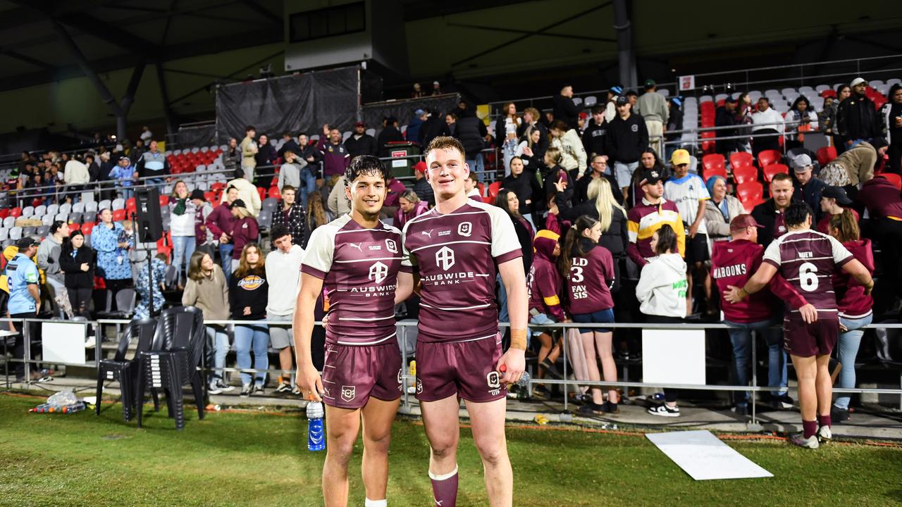 Rival clubs are circling Dolphins star Caleb Jackson (left). Picture: NRL Imagery