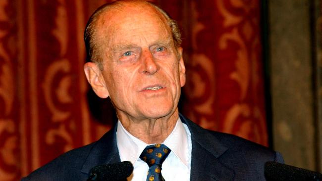 Prince Philip giving a speech at Australia House in London to mark the 100th anniversary of the Australian Life Savers Association. Picture: Stuart Clarke.