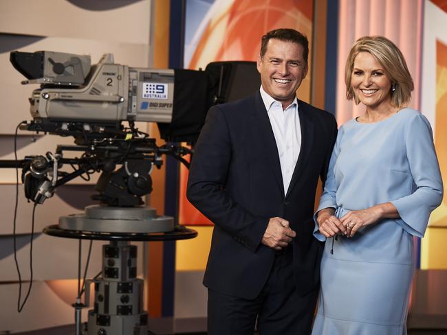 Karl Stefanovic and Georgie Gardner on the set of the Today show last week.