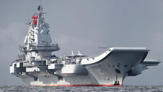 China's aircraft carrier, the Liaoning, arrives in Hong Kong waters.