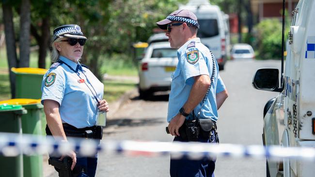 Police at the scene on January 14, 2019.