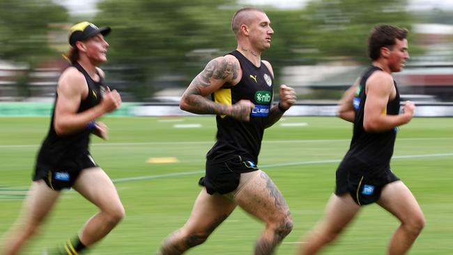 Dustin Martin during the 2km time-trial. Picture: Michael Klein