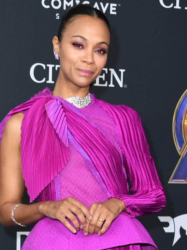 … as did Zoe Saldana. Picture: AFP