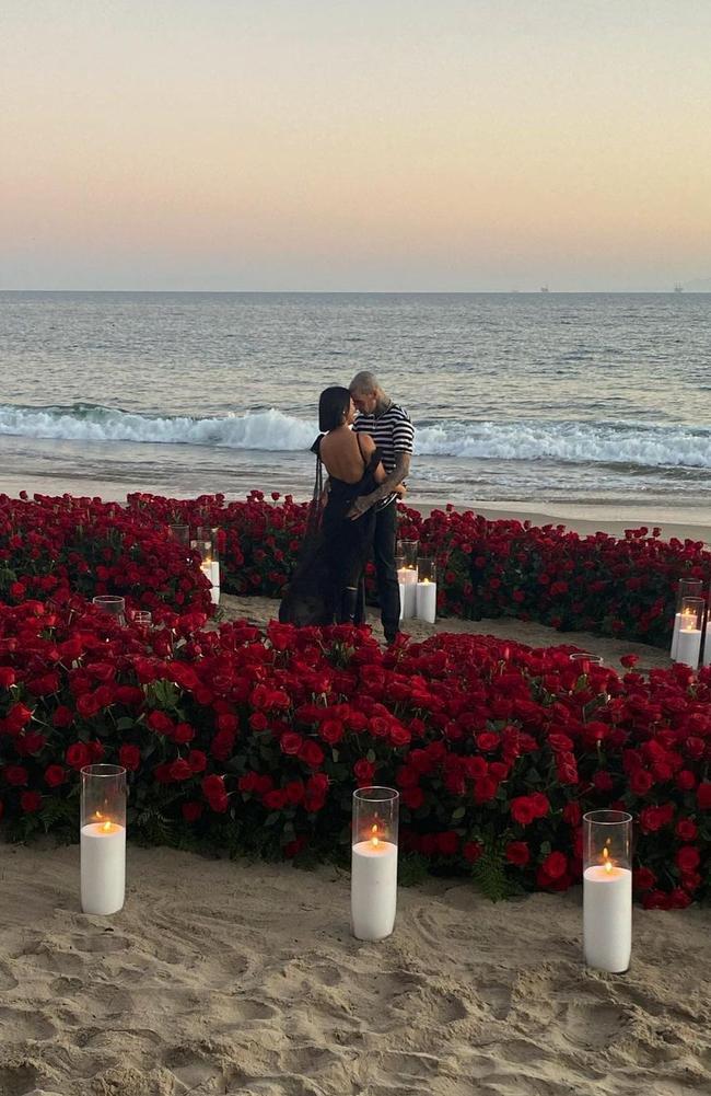 The couple shared photos of the romantic proposal. Picture: Instagram