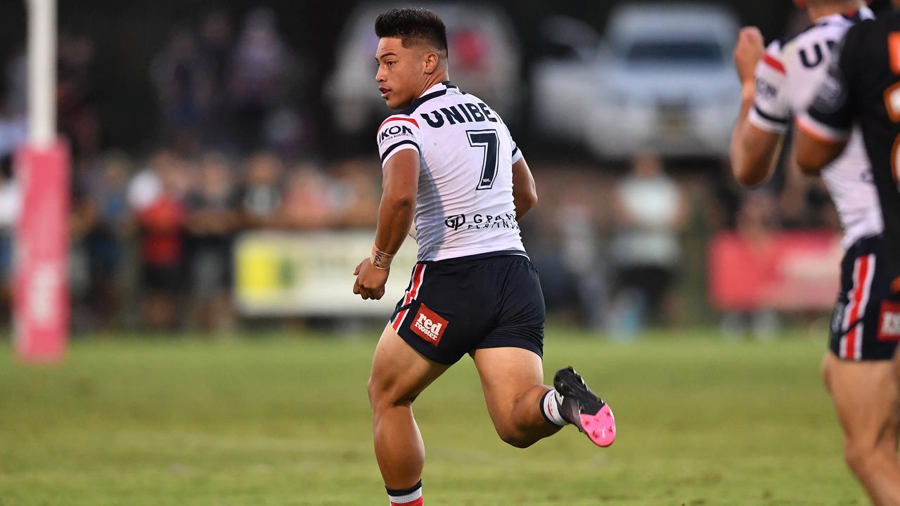 Ronald Volkman scored two tries in a trial match against Wests Tigers. Picture: NRL Photos