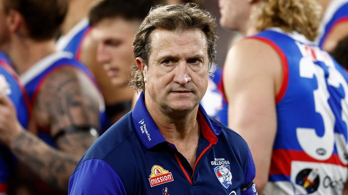 MELBOURNE, AUSTRALIA - SEPTEMBER 06: Luke Beveridge, Senior Coach of the Bulldogs looks on during the 2024 AFL Second Elimination Final match between the Western Bulldogs and the Hawthorn Hawks at The Melbourne Cricket Ground on September 06, 2024 in Melbourne, Australia. (Photo by Michael Willson/AFL Photos via Getty Images)