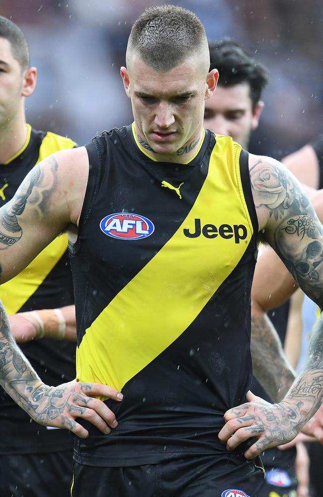 If Dustin Martin wasn’t a famous footballer, few outside of his family would care that his father is no longer welcome in Australia. Picture: AAP/Julian Smith