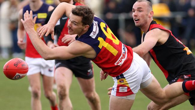 RDFL grand final: Riddell v Diggers Rest: Mitchell Brockwell of Diggers Rest on Sunday September 11th, 2022, in Romsey, Victoria, Australia.Photo: Hamish Blair