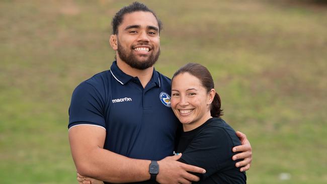 Papali’i with his mum, Lorina. Picture: Monique Harmer