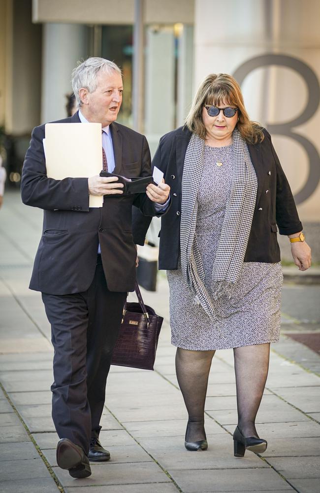 Glenda Burgess with her lawyer John Pearce. Picture: AAP / Mike Burton