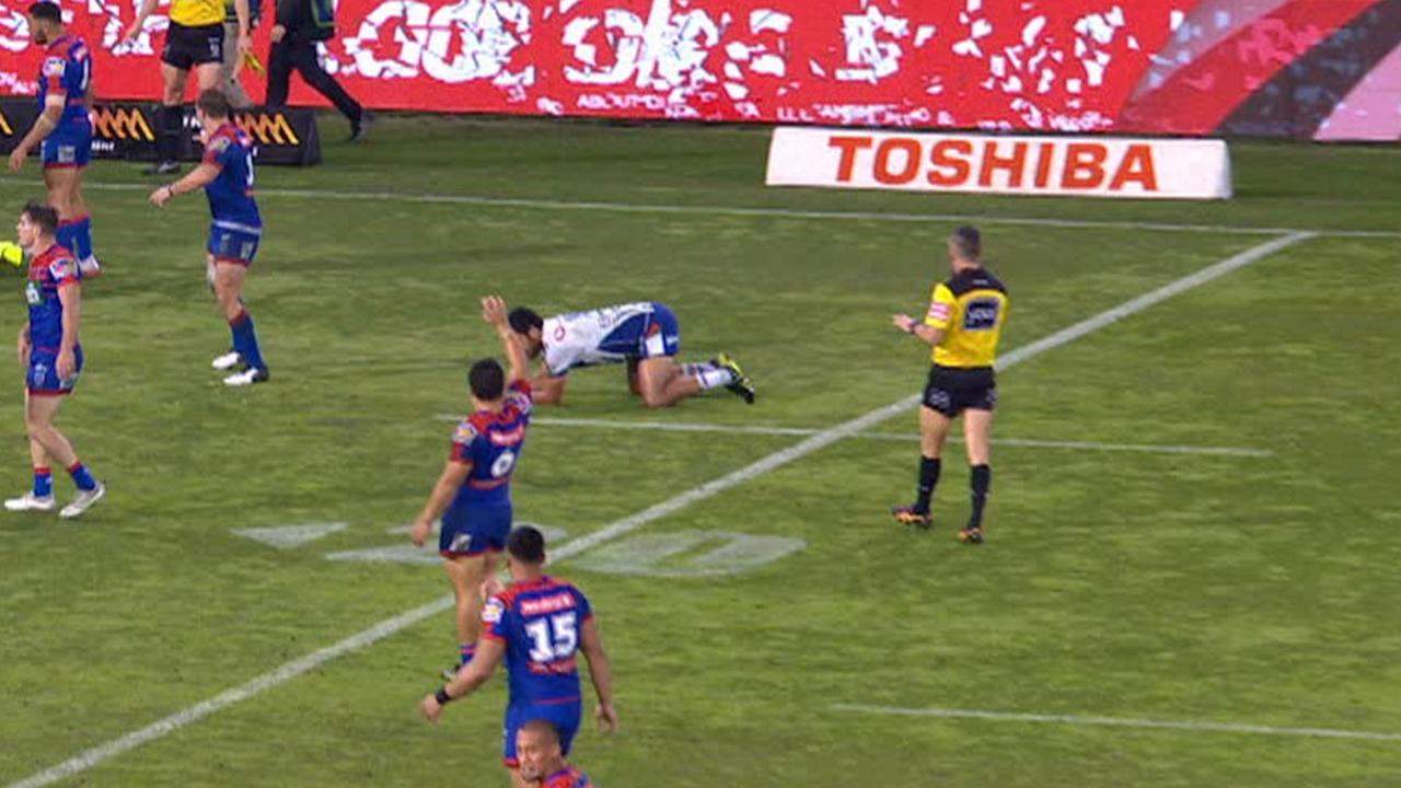 Peta Hiku down in back play after a head knock.