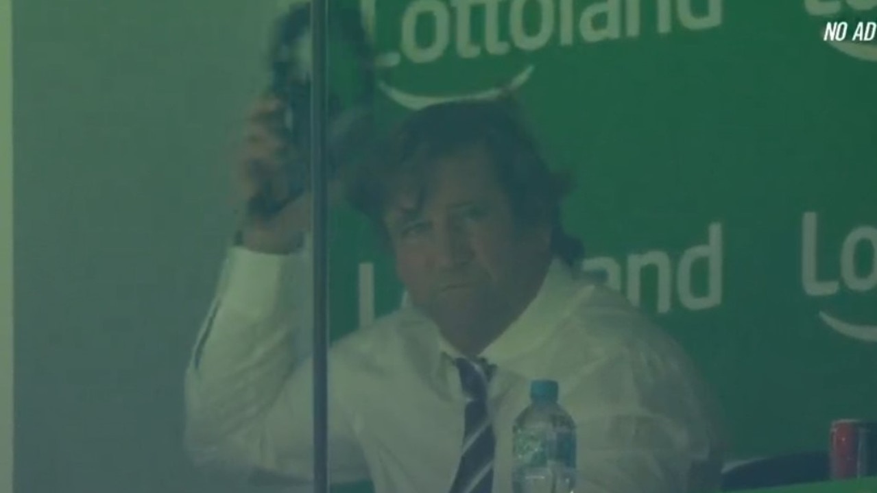 Des Hasler wasn't happy with the call.