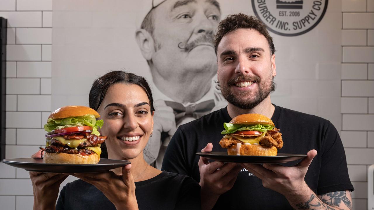 Burger Inc owner Hilal Acar with head chef Matt Elsen. Picture: Brad Fleet