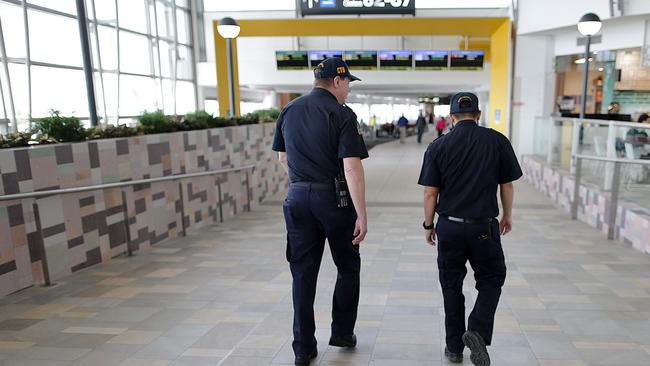 Safety first. Two Customs Officers with the Counter Terrorism Unit at Brisbane International Airport. Pic: Supplied