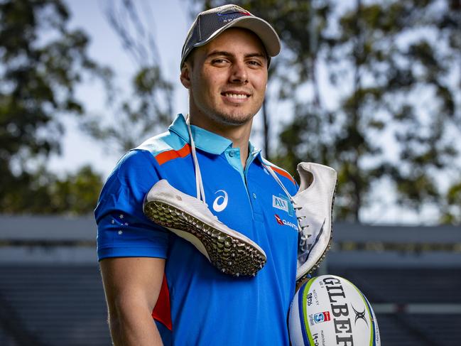 Commonwealth Games sprinter Trae Williams makes jump to rugby sevens for Tokyo Olympics ambitions. Photo: Brendan Hertel, QRU