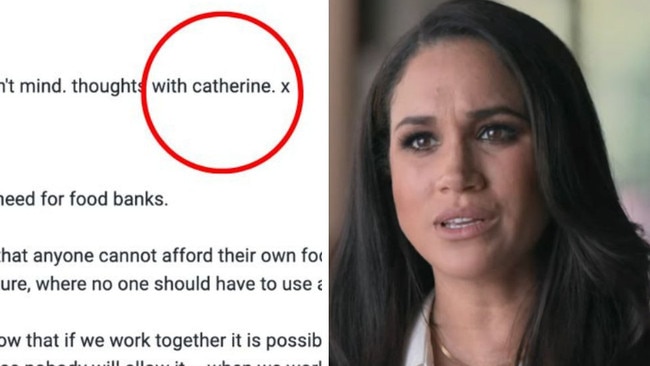 Meghan’s UK domain name has been hijacked by a Kate Middleton fan. Picture: Supplied/Netflix