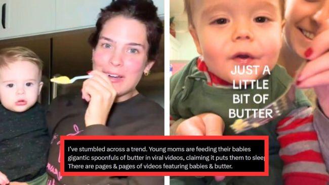 TikTok butter baby sleep hack. Image: TikTok/X