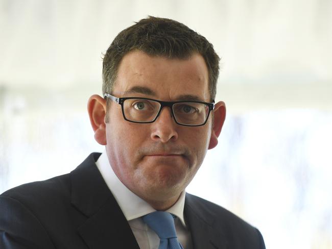 Victorian Premier Daniel Andrews addresses survivors of Institutional Child Sexual Abuse at Kirribilli House in Sydney, Friday, March 9, 2018. The Premier along with NSW Premier Gladys Berejiklian and Australian Prime Minister Malcolm Turnbull announced that New South Wales and Victoria have joined the National redress scheme for Survivors of Institutional Child Sexual Abuse. (AAP Image/Dean Lewins) NO ARCHIVING