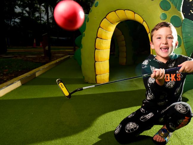 Townsville Mini Golf will reopen after COVID-19 restrictions have been eased. Hamish Heslin 6. Picture: Alix Sweeney