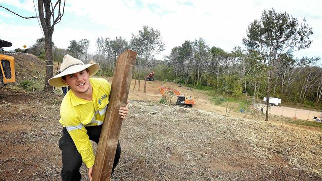 PLANTED: Matt Moessinger works at the Sands as council continues to upgrade the popular spot. Picture: Renee Albrecht